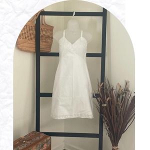 Beautiful Women's White with detail Nightie/Lingerie/Slip Small Dress